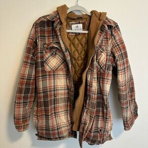 Legendary Whitetails Plaid Flannel Jacket with Hood, Size M